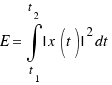 E = \int{t_1}{t_2}{| x(t) |^2 dt}