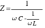 Z = 1/{\omega C - 1/{\omega L}}