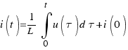 i(t) = 1/L\int{0}{t}{u(\tau)d\tau} + i(0)