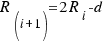 R_(i+1) = 2R_i - d