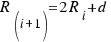 R_(i+1) = 2R_i + d