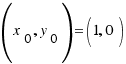 (x_0, y_0) = (1, 0)