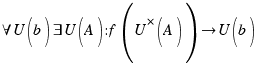 \forall U(b) \exists U(A): f(U^*(A)) \right U(b)