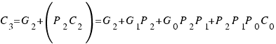 C_{3} = G_2 + (P_2C_2) = G_2 + G_1P_2 + G_0P_2P_1 + P_2P_1P_0C_0