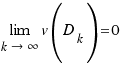 lim{k \right \infty}{v(D_k)} = 0