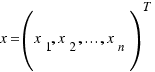 x = (x_1, x_2, ..., x_n)^T