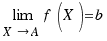 \lim{X \right A}{f(X) = b}