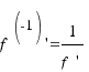 {f^(-1)}^\prime = 1/{f^\prime}