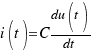 i(t) = C{du(t)}/{dt}