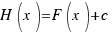 H(x) = F(x) + c