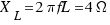 X_L = 2\pi fL = 4 \Omega